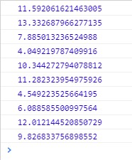 nilai random 0 sampai 10, dimana bilangan bulat 10 tidak termasuk